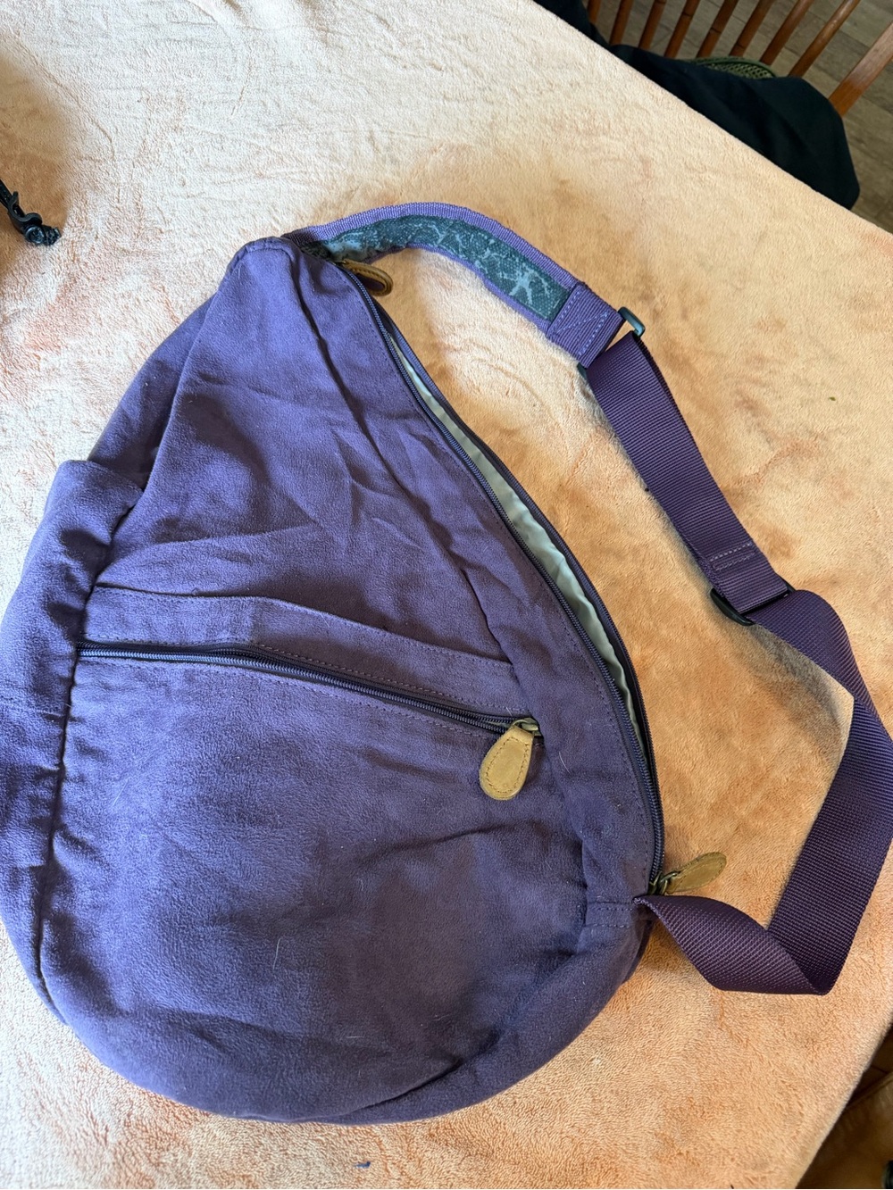 L.L. Bean Purple Canvas Sling Backpack with Adjustable Strap